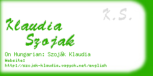 klaudia szojak business card